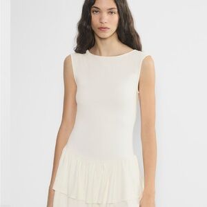 Elegant Cream Sleeveless Dress